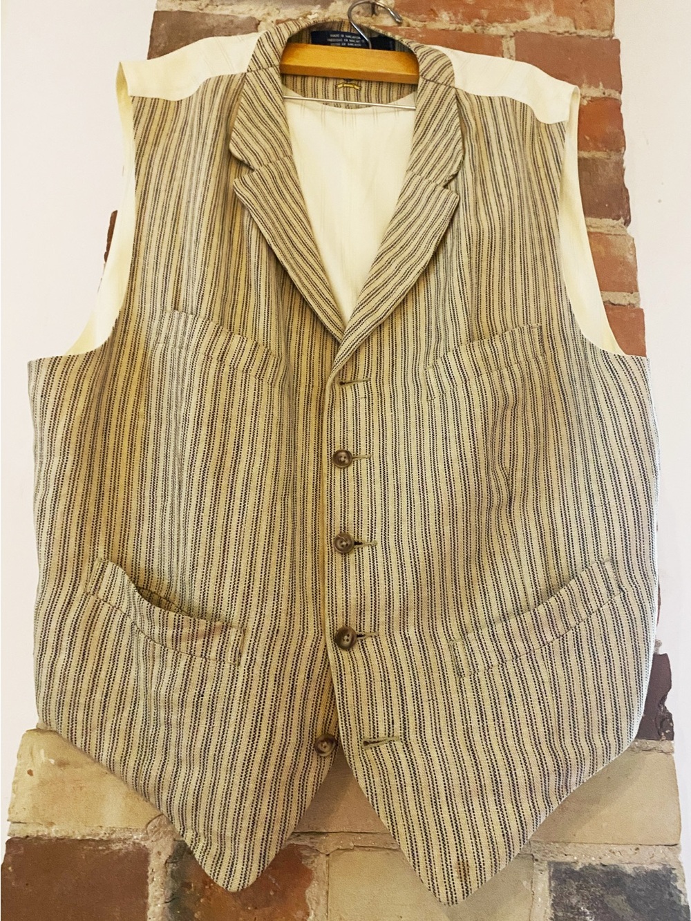 Tommy Hilfiger Beige and Navy Striped Men's Vest